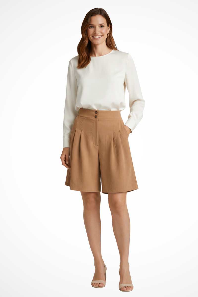 Elise Women's Pleated Shorts | High-waisted