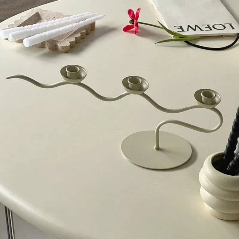 Tri Iron Twisted Taper Candle Holder