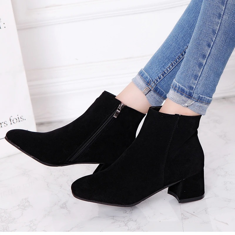 Ulla Women's Block Heel Ankle Boots | Black, Brown