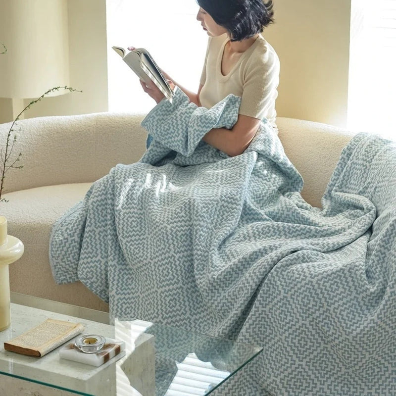 Bay Cozy Maze Pure Cotton Blanket | Cotton, Year-Round