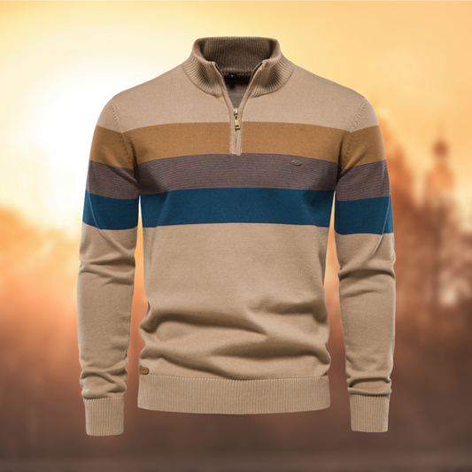 Griffin Men's Striped Sweater - styled view
