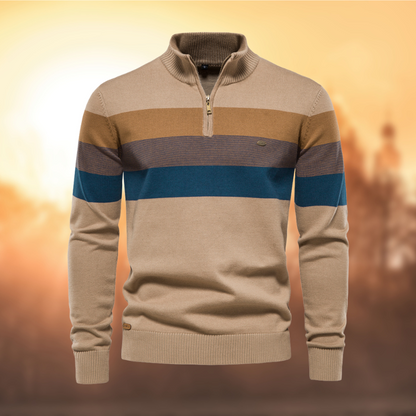 Griffin Men's Striped Sweater - styled view
