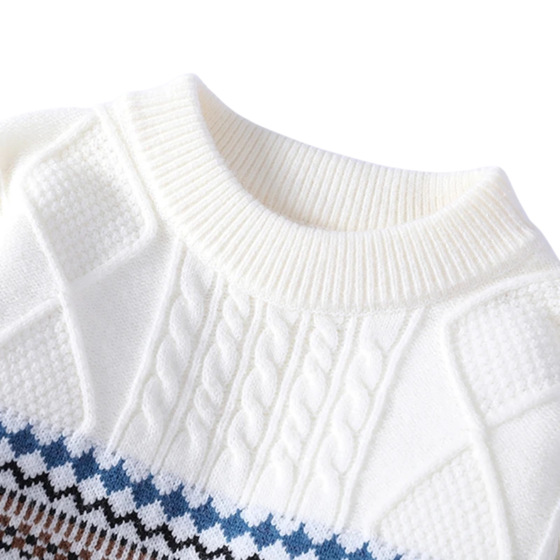 Dahlia Women's Cable Knit Sweater - fabric and finish detail