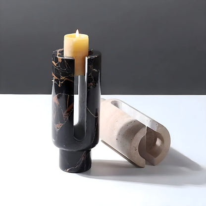 Eclipse Marble Sculptural Candle Holder