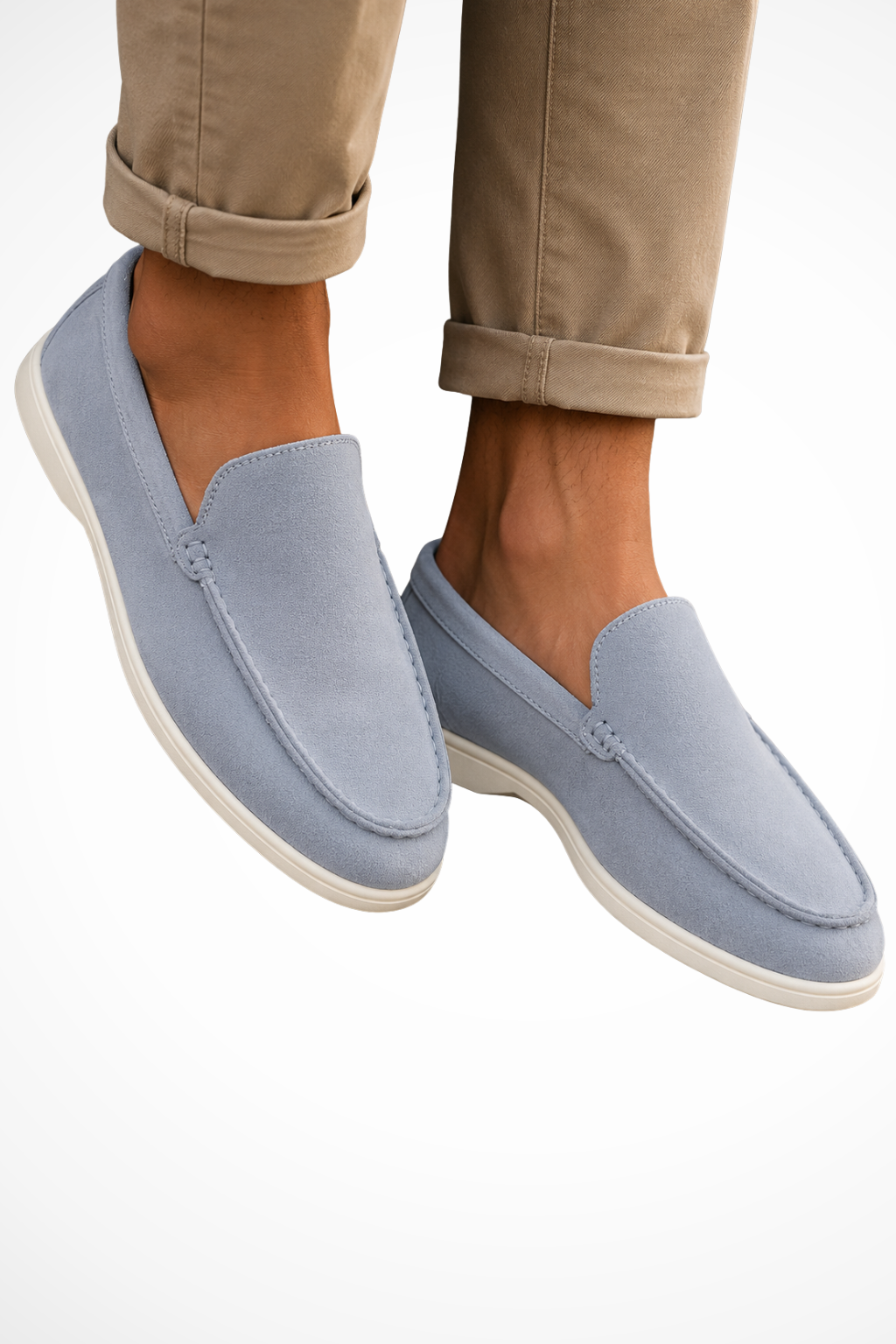 Milo Men's Suede Loafers - fabric and finish detail