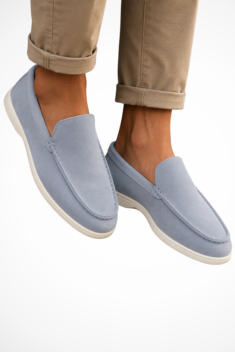 Milo Men's Suede Loafers - fabric and finish detail