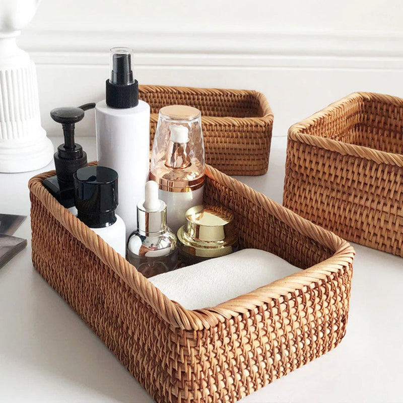 Artisan Rattan Storage Basket | Hand-Woven, Multi-Purpose