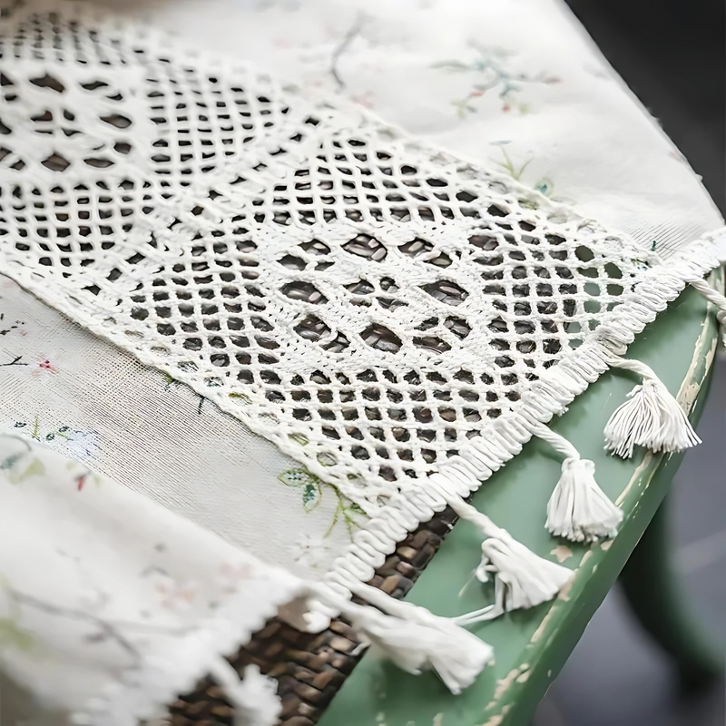 Whimsical Meadow Lace Curtain | Patchwork Lace, Semi-Blackout