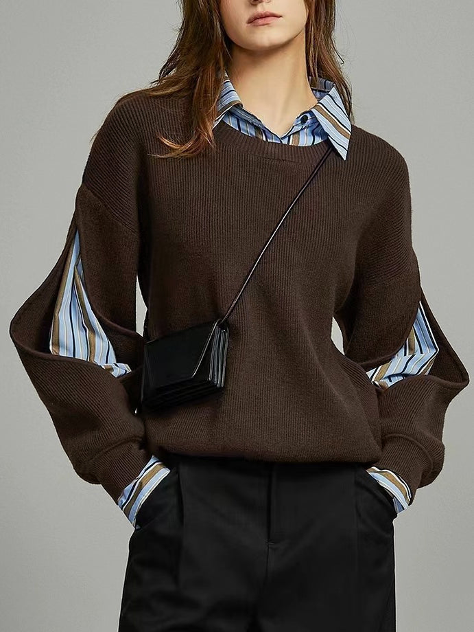 Tamsin Women's Sweater | Cutout, Colorblock, Knit
