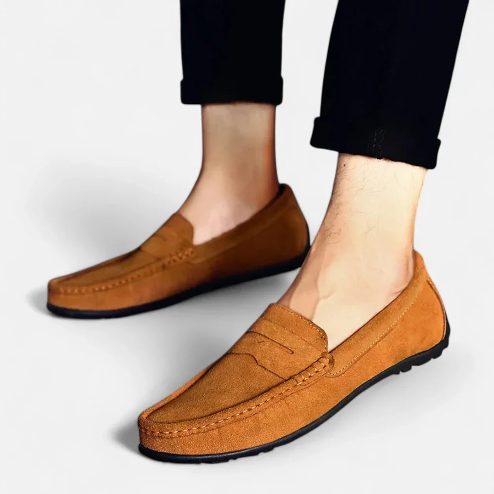 Griffin Men's Suede Loafers - styled view