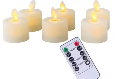 Slate LED Flameless Candles - styled view