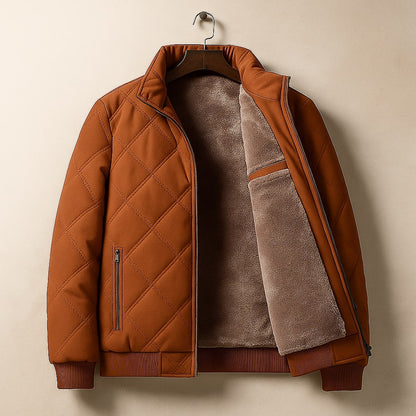 Soren Men's Quilted Jacket - fabric and finish detail