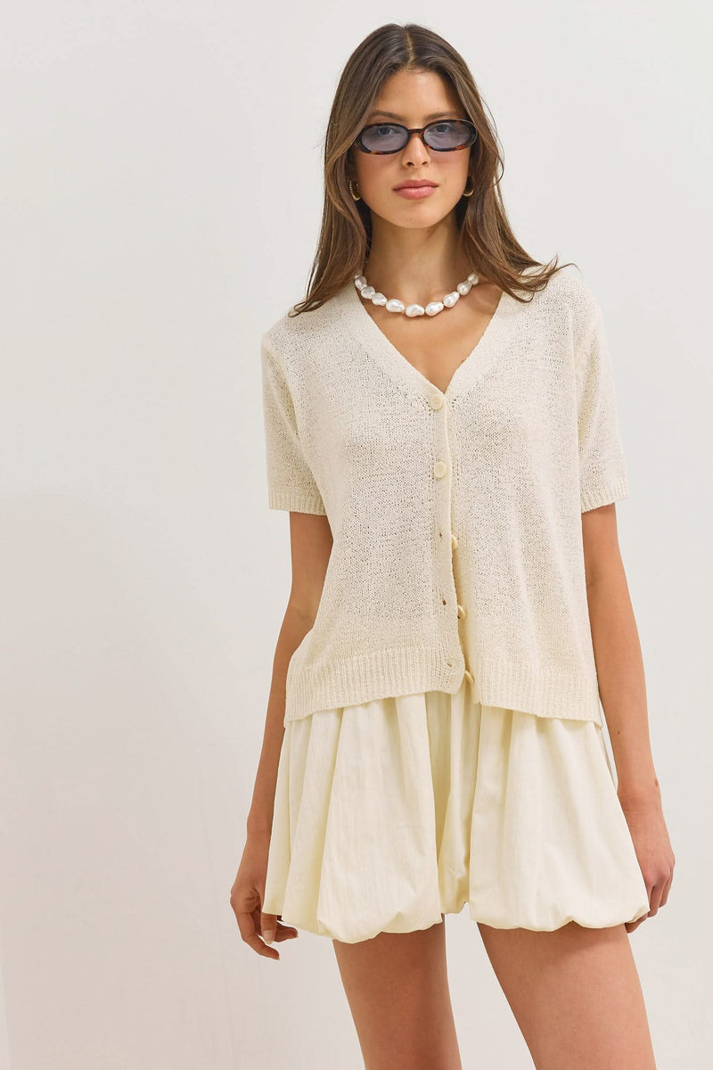 Elise Women's Cardigan | Cropped, Knit, V-neck