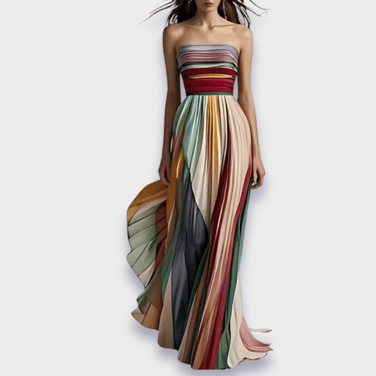 Edith Women's Pleated Maxi Dress - front view