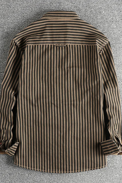 Griffin Men's Striped Blouse - fabric and finish detail