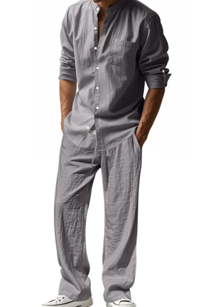 Hugo Men's Linen Trousers - styled view