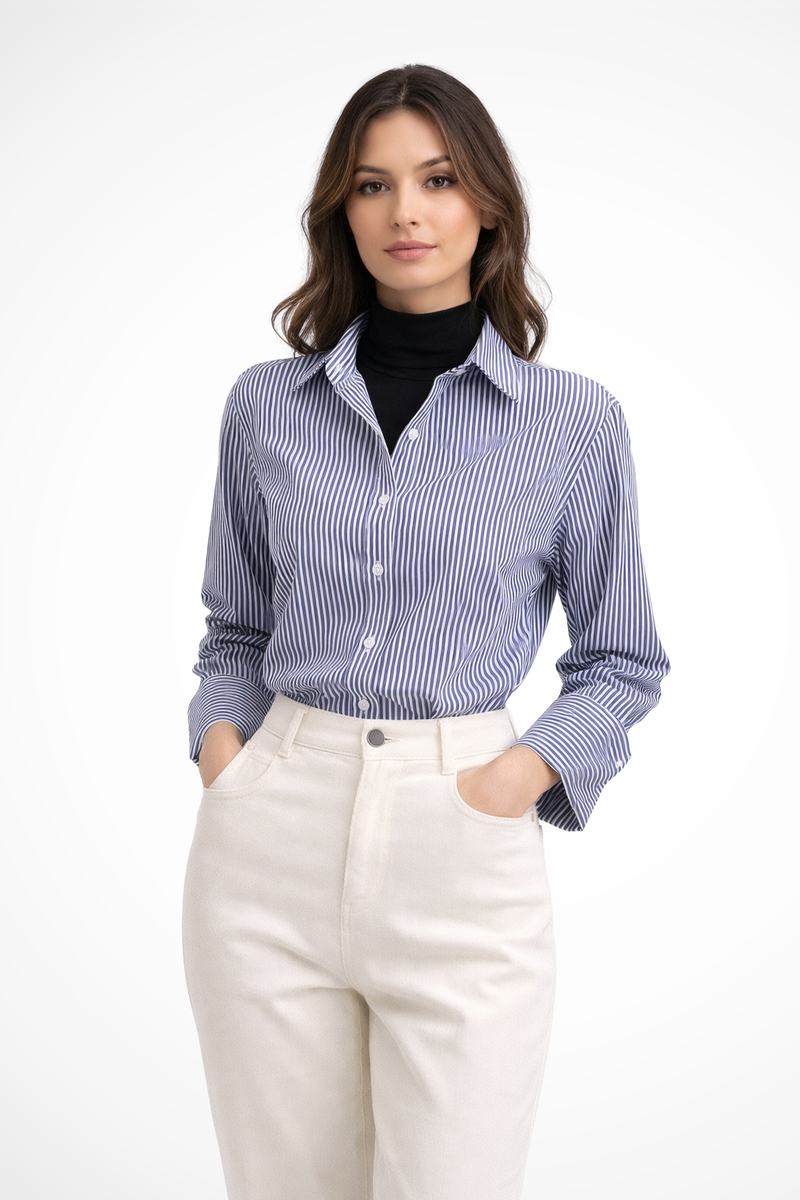 Mira Women's Striped Blouse - front view