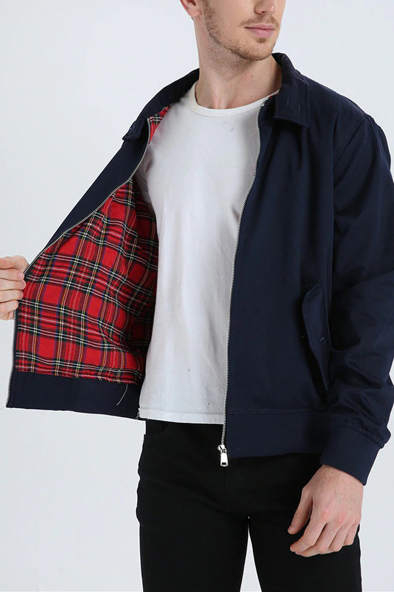 Ezra Men's Plaid Jacket | Black, Navy