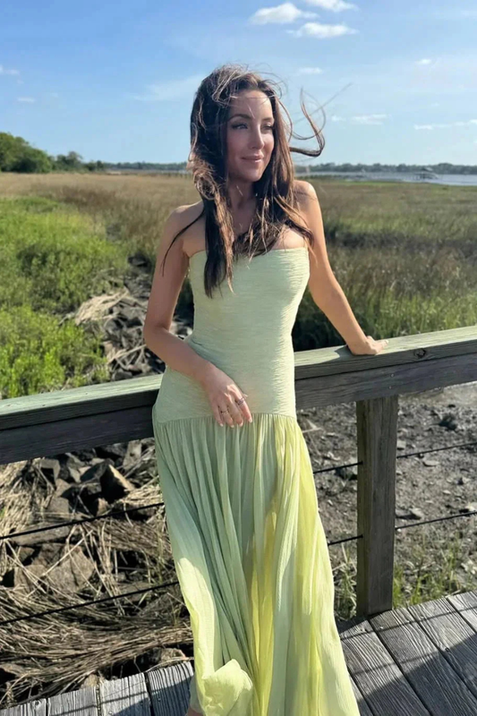 Hattie Women's Pleated Maxi Dress - styled view