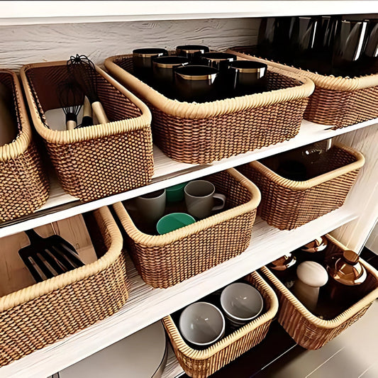 Artisan Rattan Storage Basket | Hand-Woven, Multi-Purpose