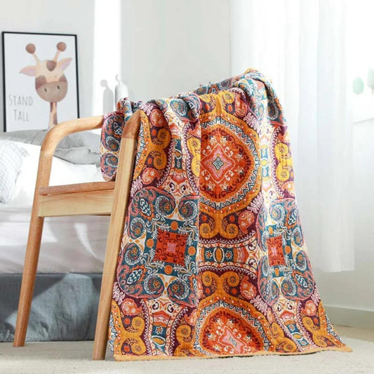 Cotton Bath Towel | Boho Geometric Floral