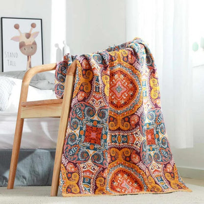 Cotton Bath Towel | Boho Geometric Floral