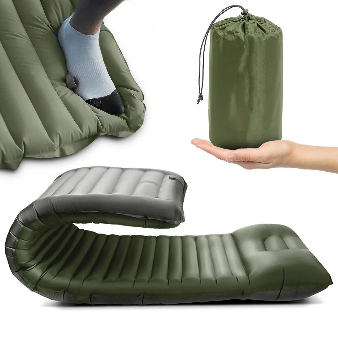 Vale Portable Inflatable Mattress - fabric and finish detail