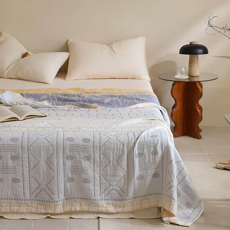 Cedar Geometric Cotton Blanket | Cotton, Geometric