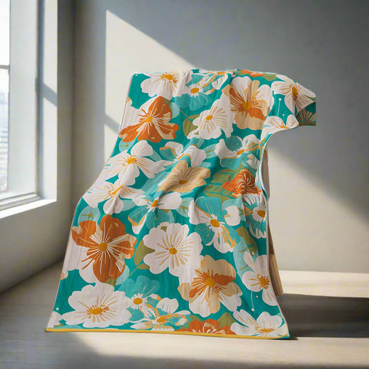 Cotton Gauze Bath Towel | Floral, Softens Over Time