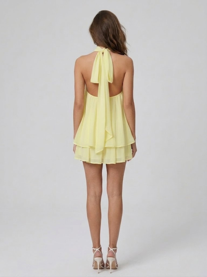 Dahlia Women's Ruffled Mini Dress - front view