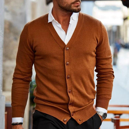 Bruno Men's Cardigan - fabric and finish detail