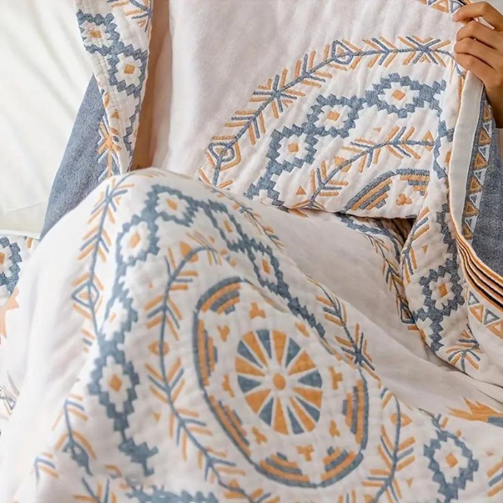 Serene Mandala Cotton Throw Blanket