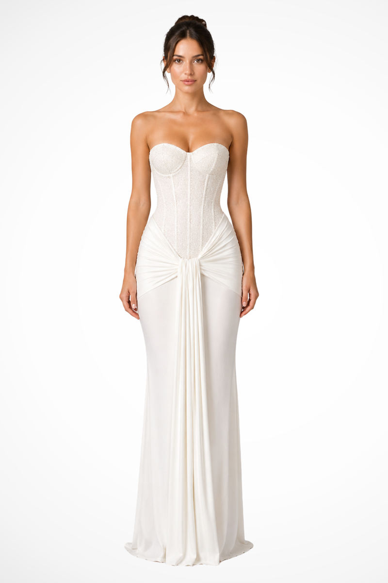 Alba Women's Maxi Dress - fabric and finish detail
