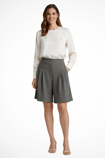 Elise Women's Pleated Shorts - full-length view