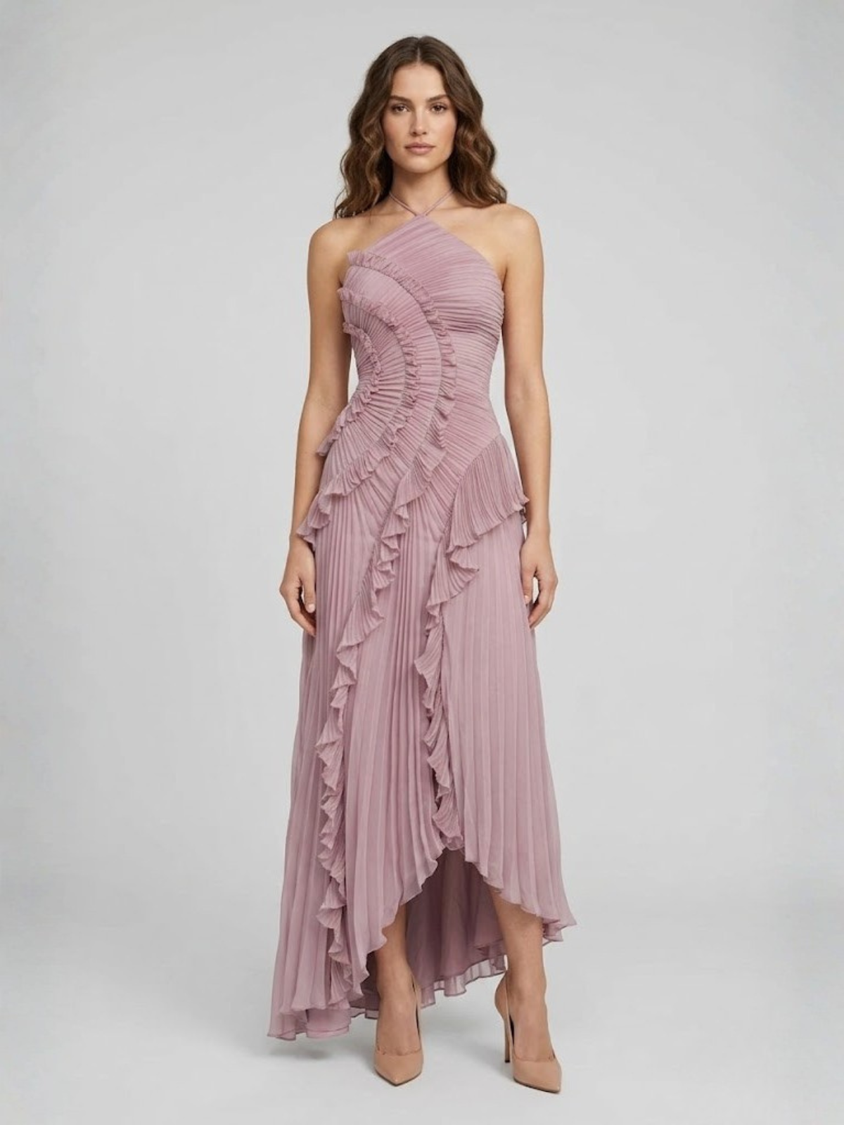 Odette Women's Asymmetric Maxi Dress - styled view