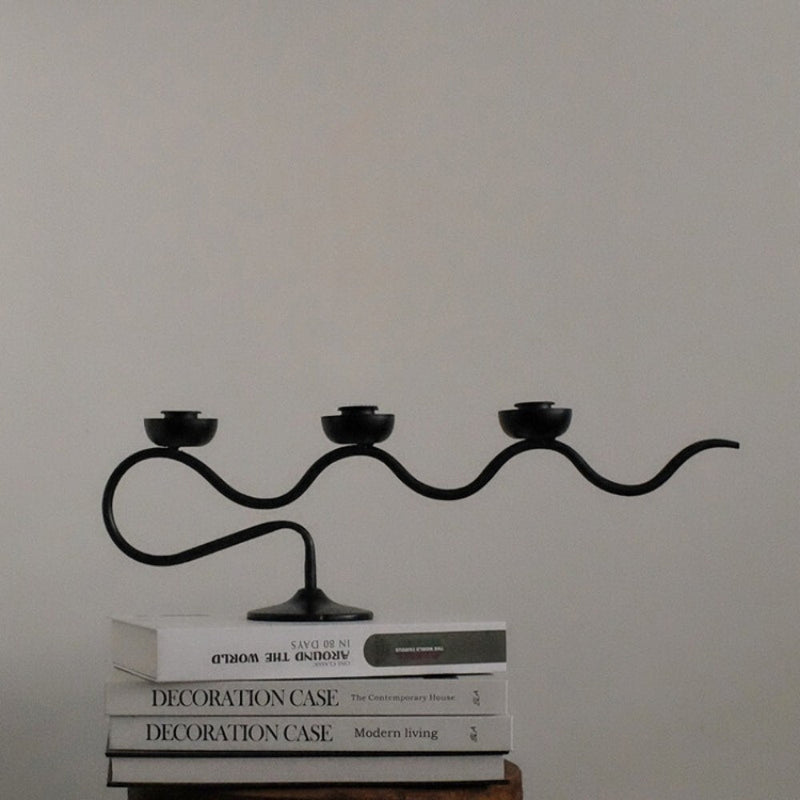 Tri Iron Twisted Taper Candle Holder