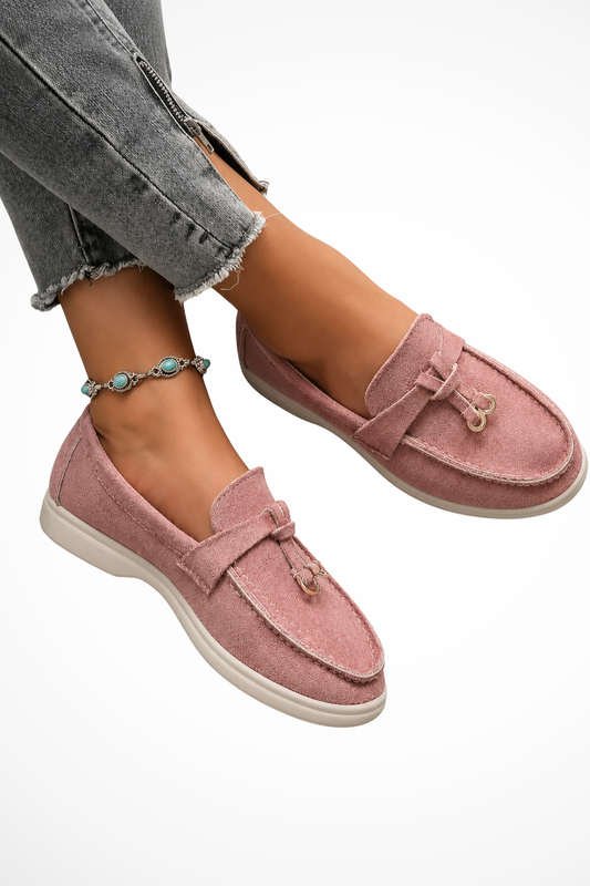 Iris Women's Suede Loafers - styled view