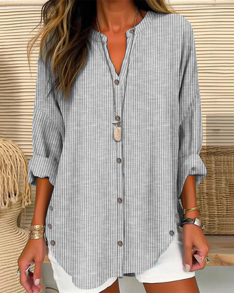 Talia Women's Blouse - fabric and finish detail