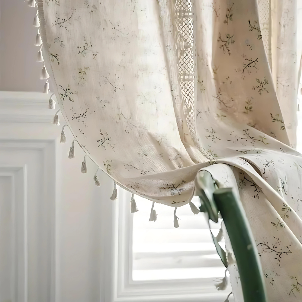 Whimsical Meadow Lace Curtain | Patchwork Lace, Semi-Blackout