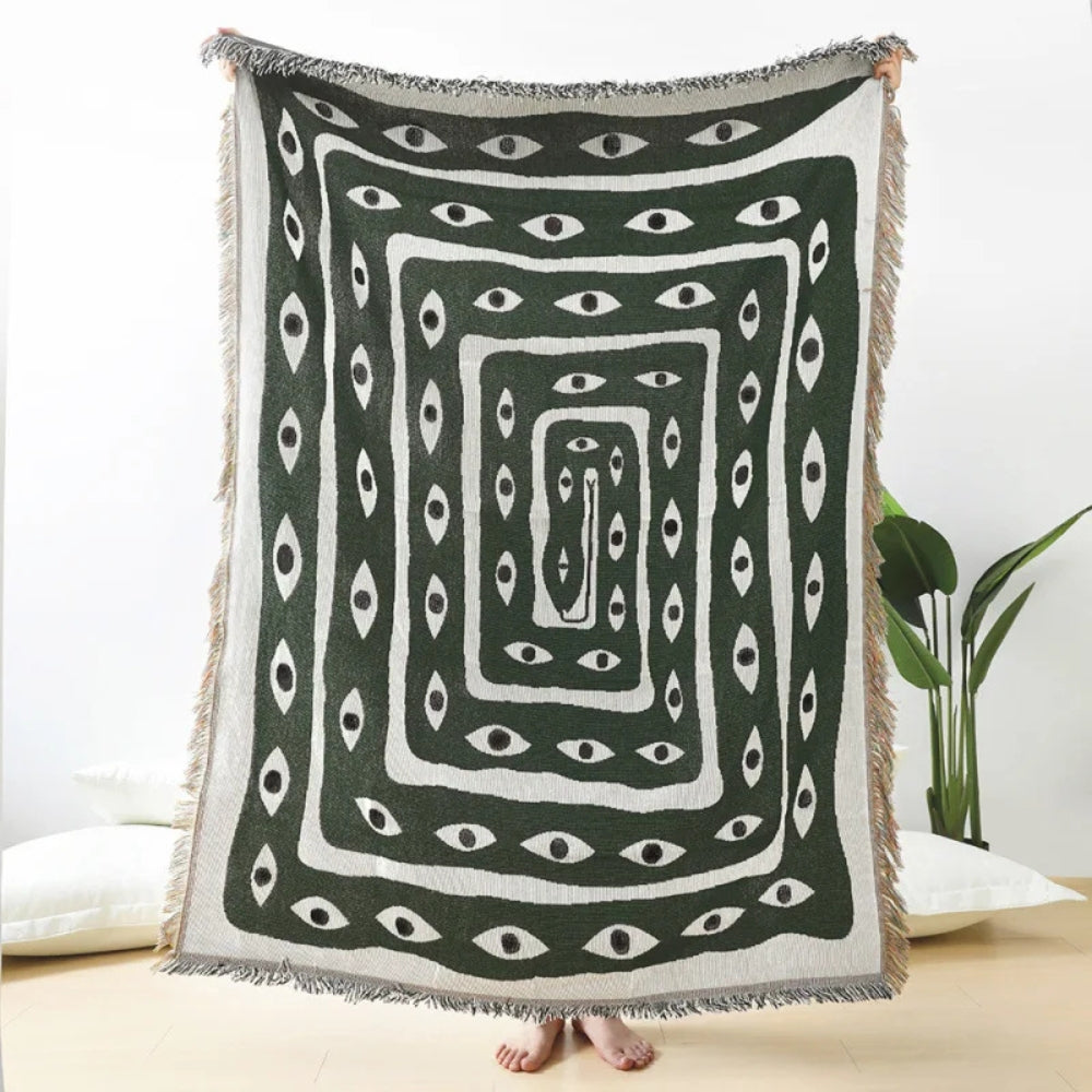 Snake Labyrinth Cotton Throw Blanket