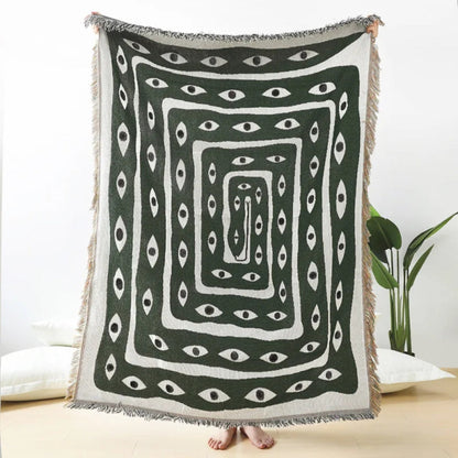 Snake Labyrinth Cotton Throw Blanket