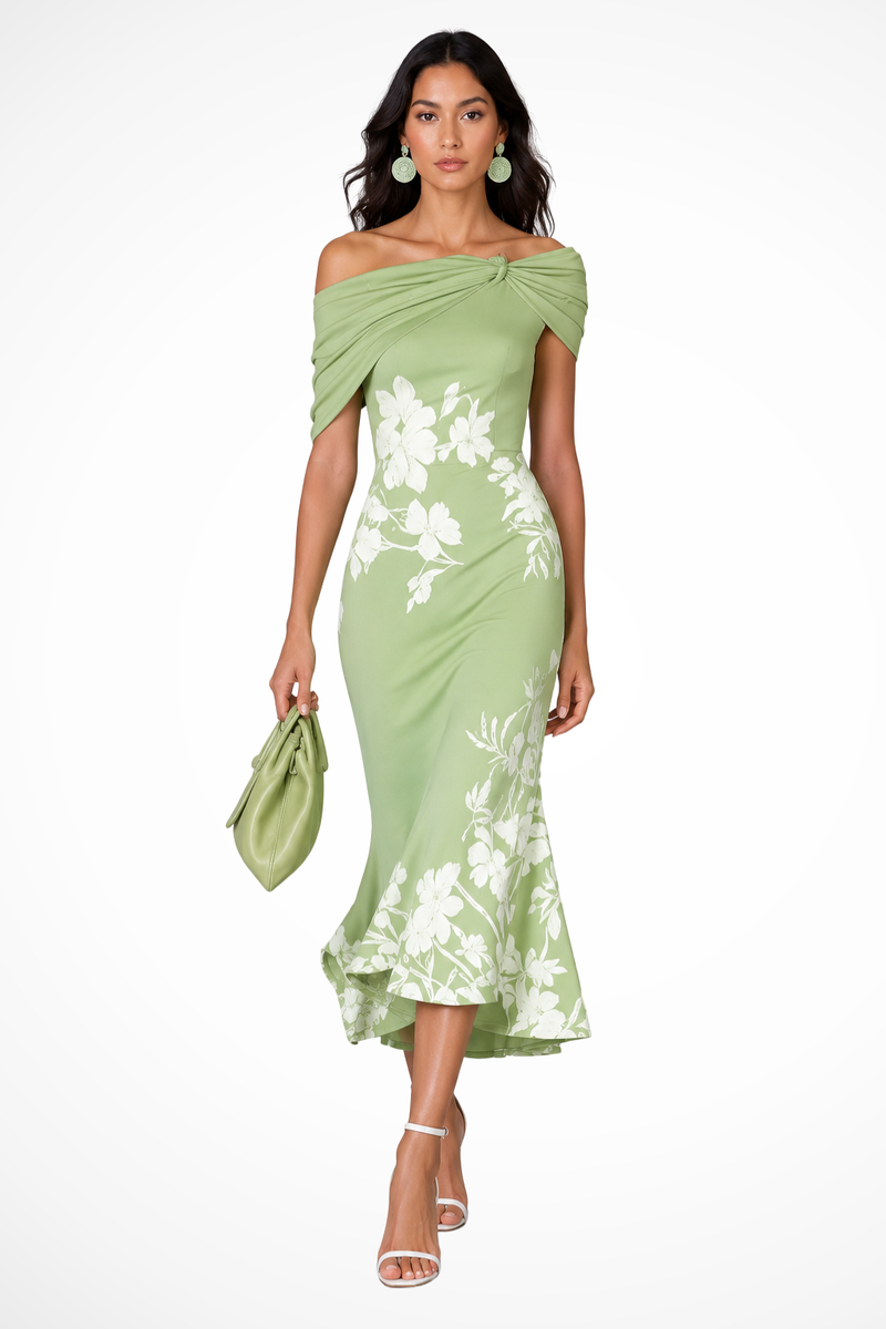 Tamsin Women's Floral Midi Dress | Off Shoulder