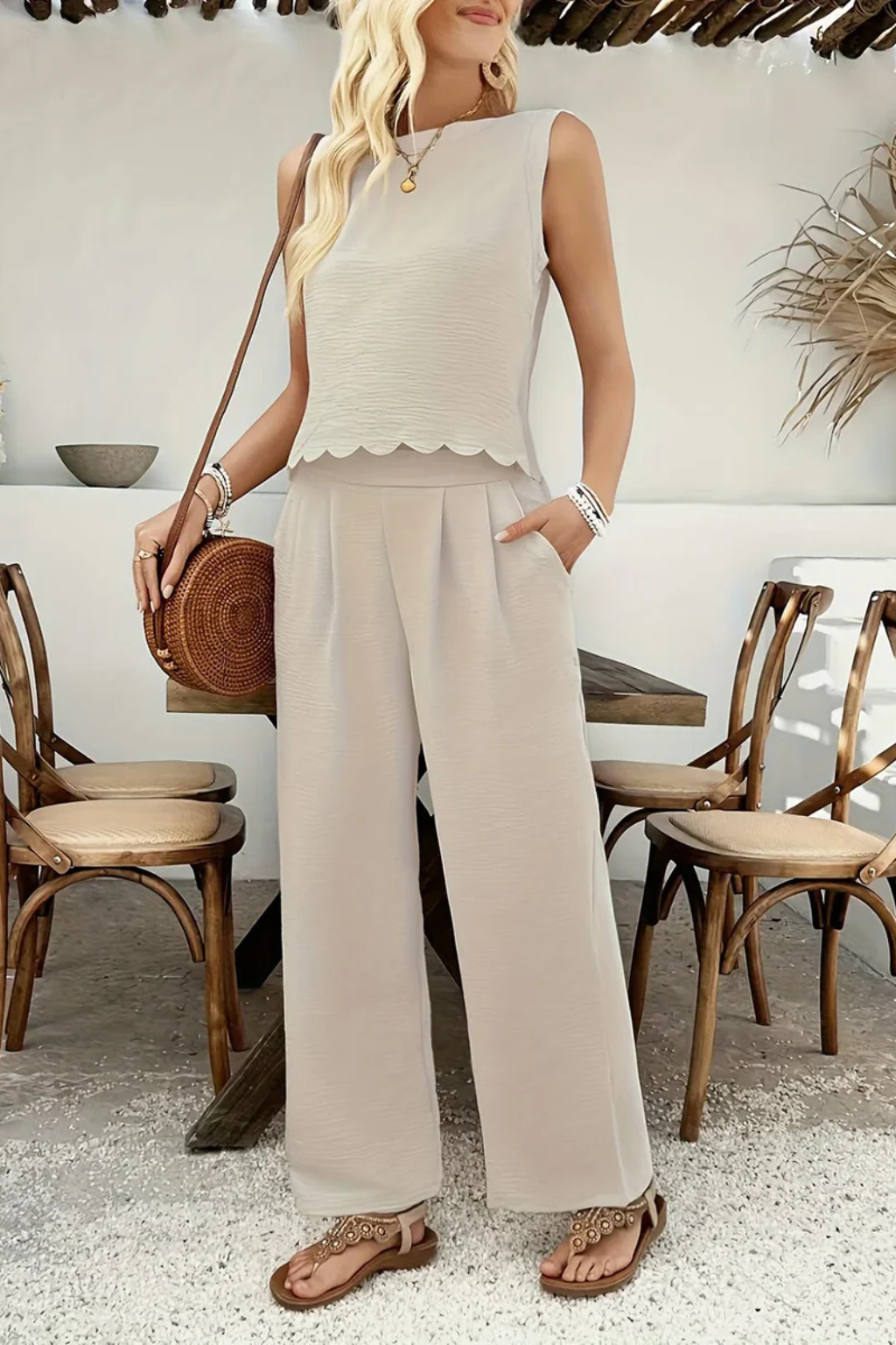 Jolie Women's Wide Leg Trousers - back view
