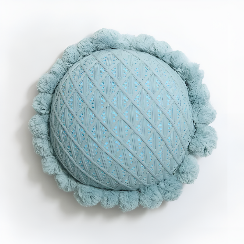 Heath Chic Sunflower Pom-Pom Cushion | Soft Cover, Living Room