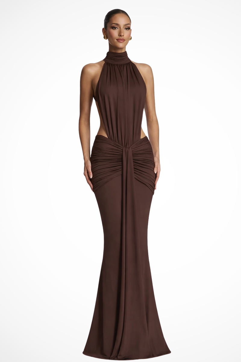 Elise Women's Maxi Dress | Halter, Backless, Bodycon