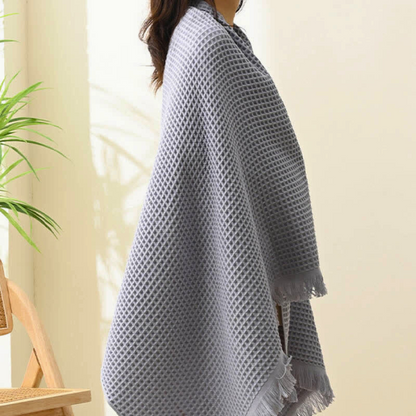 Cotton Waffle Bath Towel | Shawl-Style, 35"x71"