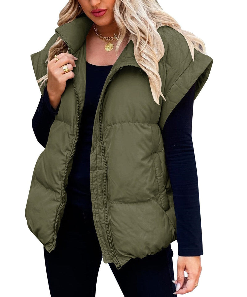 Wren Women's Puffer Jacket - fabric and finish detail