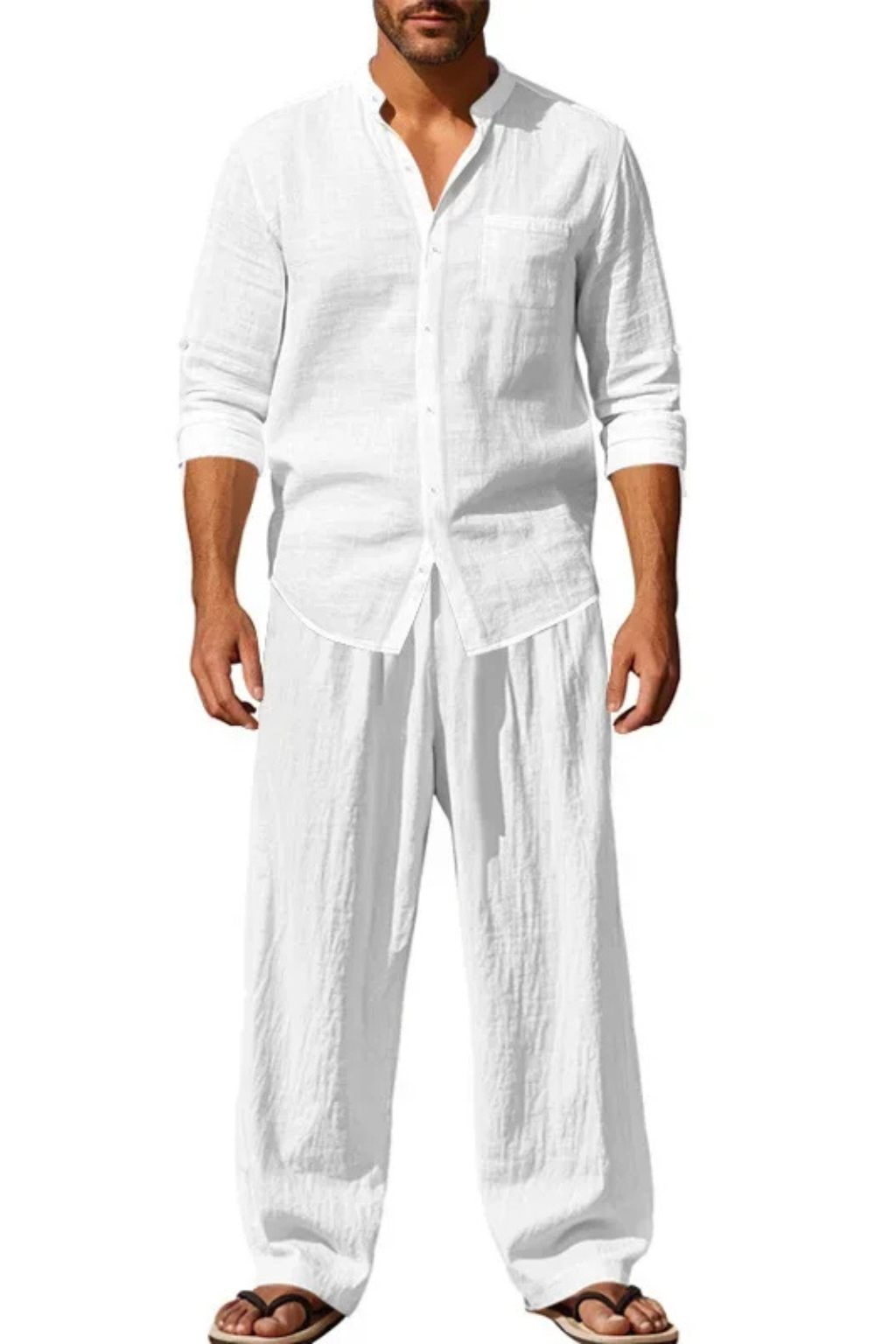 Hugo Men's Linen Trousers - full-length view