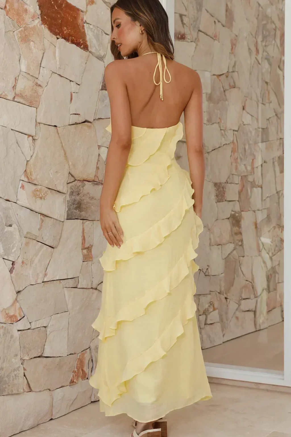 Paloma Women's Maxi Dress - fabric and finish detail