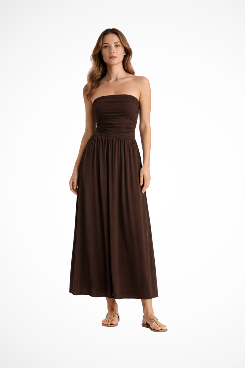 Opal Women's Pleated Dress | Strapless, Maxi